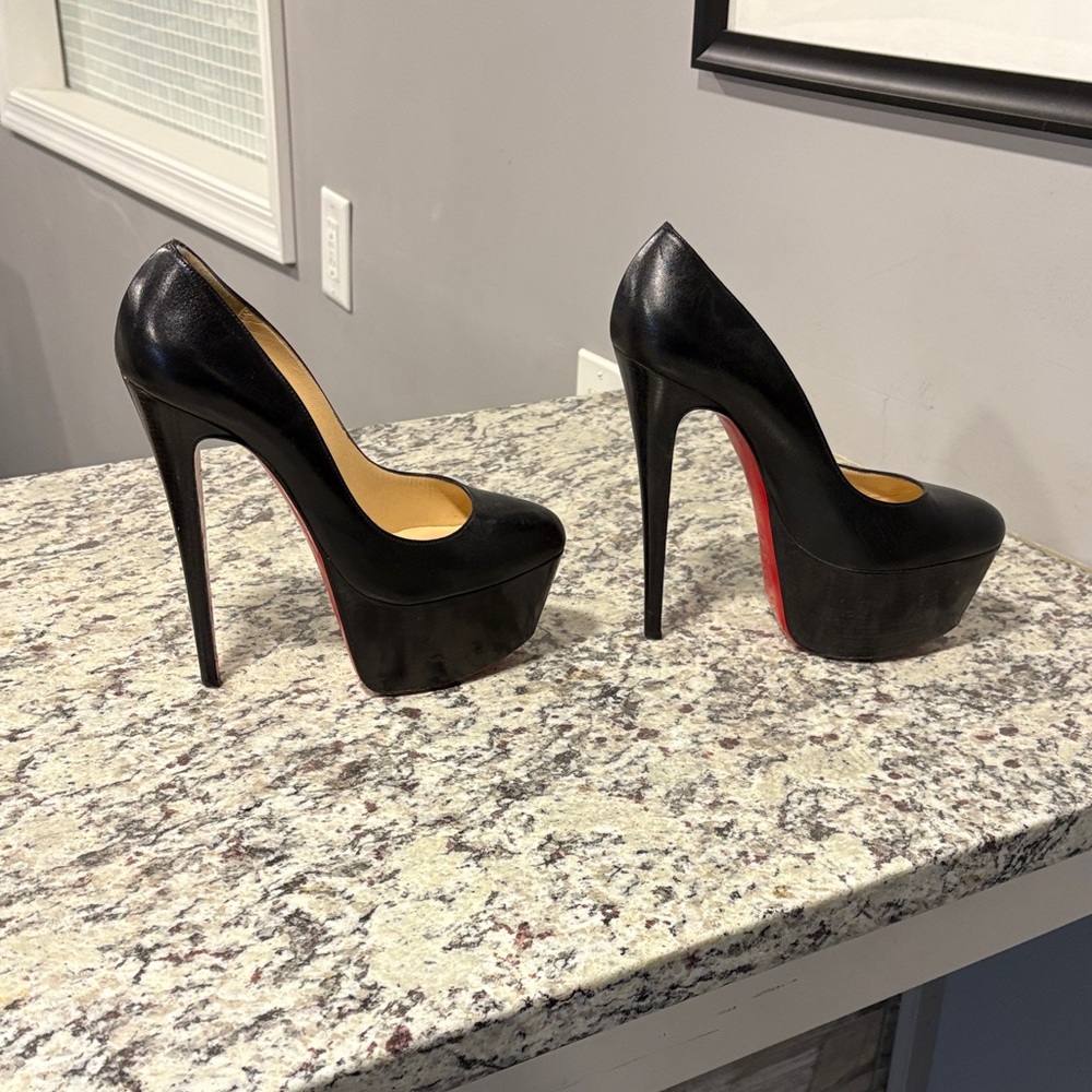 Christian Louboutin Black and Red Platform Heels